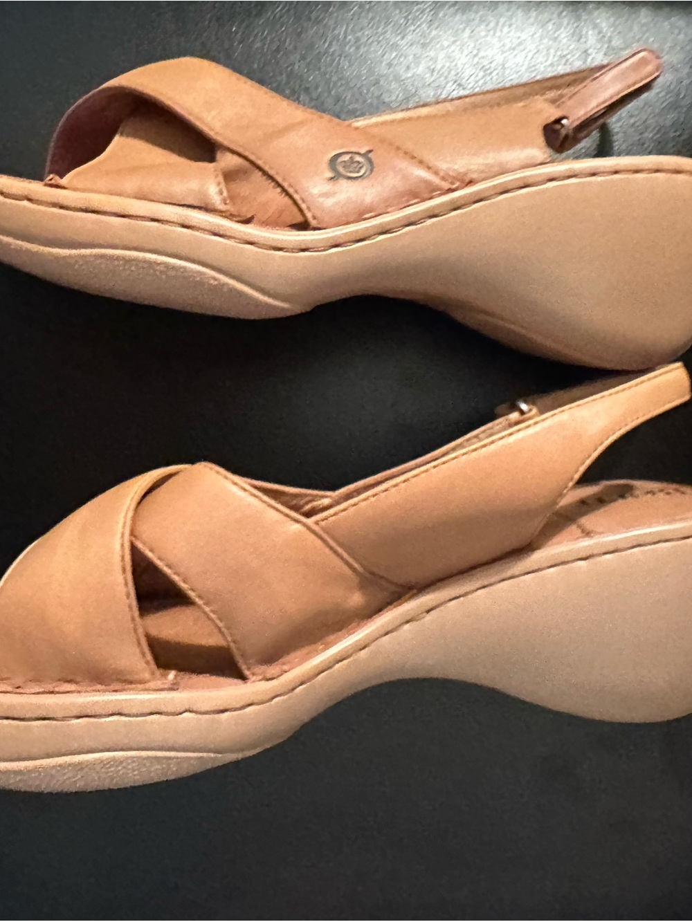Born Women’s Tan Leather Crisscross Slingback Sandals 42 size 10 - Picture 8 of 11